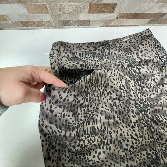 Cloth & STONE Animal Print False Wrap Skirt Black Tan Sz M 100% Cotton NWT - Picture 9 of 16